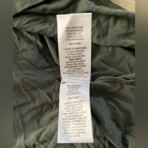 Cable & Gauge deep green lace trim V-neck tee top 2X NWT - Picture 6 of 6